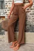 ASKSA Damen Hose Hohe Taille Weitem Bein Einfarbig Produktbild-Vorschau 3