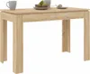 A wooden dining table with two mugs and a bowl of fruit on top. Produktbild-Vorschau