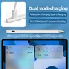 A stylus pen is shown with its charging options and battery status displayed on a tablet screen. Náhled obrázku produktu