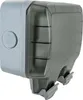 A gray and dark gray outdoor electrical outlet with a protective cover. Anteprima dell’immagine prodotto