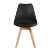 A black chair with wooden legs on a white background. Náhled obrázku produktu
