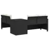 vidaXL Gartensofa in L-Form mit Tisch und Kissen Schwarz Produktbild-Vorschau 5