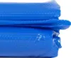 A close-up, side view of a rolled-up blue pool cover, showing its bubble texture. Produktbild-Vorschau