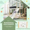 A children's bunk bed with a slide and chalkboard, set up in a room with decorative elements. Náhled obrázku produktu