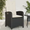 Gartensessel Verstellbar mit Kissen Schwarz Poly Rattan Produktbild-Vorschau 2