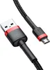A close-up shot of a black and red braided micro USB cable against a white background. Náhled obrázku produktu