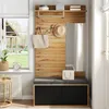 Merax Garderobenset mit Spiegel, Kompaktgarderobe mit Produktbild-Vorschau 5