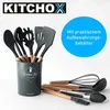 KITCHOX Küchenutensilien Set Holz Silikon Koch Besteck Produktbild-Vorschau 2