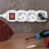 Steckdosenleiste 5 m / 3 Steckdosen / Schalter / weiß / PVC / 1,5 mm2 Voir les images du produit