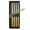 5 Paar Essstäbchen Gold Edelstahl Chopsticks Sushi Stäbchen Produktbild-Vorschau 3