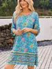 ASKSA Damen Bohemian Tunika Kleid Strandkleid Sommerkleider Produktbild-Vorschau 2