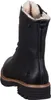 A black boot with a brown sole and white lining. Náhled obrázku produktu