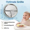 Baby Teller mit Saugnapf Rutschfester Edelstahl Produktbild-Vorschau 7