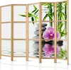 A room divider with a Japanese-inspired design featuring bamboo, orchids, and stacked stones. Podgląd zdjęcia produktu