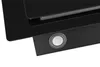 A close-up view of a black range hood with a built-in LED light. Produktbild-Vorschau