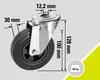 Tarrox Lenkrolle V2A 100x30 mm mit Vollgummireifen bis 60 Produktbild-Vorschau 2