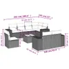 9-tlg. Garten-Sofagarnitur mit Kissen Schwarz Poly Rattan Produktbild-Vorschau 8