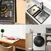 A collage of four different kitchen and laundry scenes. Anteprima dell’immagine prodotto
