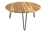 Couchtisch Akazie massiv Hairpin-Gestell Metall 90x90x45 cm Produktbild-Vorschau 3