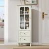 Buffetkast, glazen deuren, dubbele lade, houten dressoir, Productafbeelding-voorbeeld 3