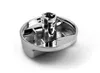 A close-up studio shot of a single chrome-plated knob on a white background. Produktbild-Vorschau
