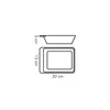 A diagram showing the dimensions of a rectangular dish. Produktbild-Vorschau