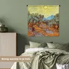 MuchoWow® Wandteppich Wandbehang Olivenbäume mit gelbem Produktbild-Vorschau 4
