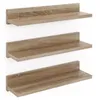 Three wooden shelves are displayed against a white background. Produktbild-Vorschau
