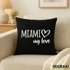 Huuraa Kissen Miami my love 40x40cm mit Füllung Black Produktbild-Vorschau 2