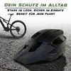 Herren Fahrradhelm Schwarz Matt | USB-C Rücklicht | 54-61cm Produktbild-Vorschau 6