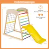 A diagram showing the dimensions and features of a children's climbing frame. Produktbild-Vorschau