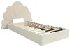 Lit matelassé 90x200 cm, tissu velours beige, structure de Voir les images du produit 16