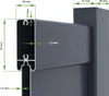 Close-up view of an aluminum gate profile with dimensions indicated. Produktbild-Vorschau