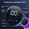Close-up of a digital display on a vacuum cleaner, showing battery level, brush status, and speed settings. Podgląd zdjęcia produktu