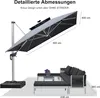 PURPLE LEAF Sonnenschirm mit LED Solar Beleuchtung Produktbild-Vorschau 2