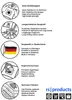 A diagram illustrating features of vacuum cleaner bags, with text in multiple languages. Produktbild-Vorschau