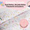 Kinder Bettwäsche Set 135x200 80x80 cm süße Unicorn Einhorn Produktbild-Vorschau 6