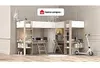 Lit d'angle double avec espace de rangement & bureau - 2 x Voir les images du produit 29