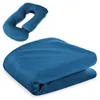 A blue U-shaped pregnancy pillow and a folded blue blanket are shown against a white background. Náhľad obrázku produktu