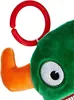 A close-up of a green plush toy with an orange appendage and a red ring. Produktbild-Vorschau