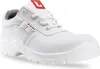 A white safety shoe is shown from a side-angle against a white background. Produktbild-Vorschau