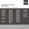 A list of compatible Miele devices for a filter, with a brand logo. Produktbild-Vorschau