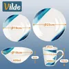 Vilde | Súprava riadu - biela a modrá - 16 kusov - porcelán Náhľad obrázku produktu 5