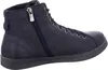 A side view of a dark blue leather high-top sneaker boot. Anteprima dell’immagine prodotto