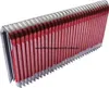 A strip of metal staples with red plastic coating. Produktbild-Vorschau