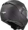 Rear view of a black motorcycle helmet. Voir les images du produit