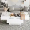 Sweiko 70x70x39cm vysoký lesk s výsuvnou doskou, bočný Náhľad obrázku produktu 5