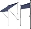Two navy blue awnings supported by metal poles against a white background. Anteprima dell’immagine prodotto