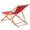Sedia da spiaggia pieghevole in tessuto e legno rosso Anteprima dell’immagine prodotto 3