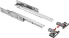 Two drawer slides and two mounting brackets are laid out on a white background. Produktbild-Vorschau